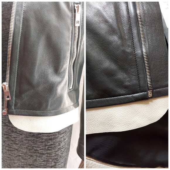 Rag & Bone Pebbled Leather Racing Jacket 2 - Picture 16 of 16